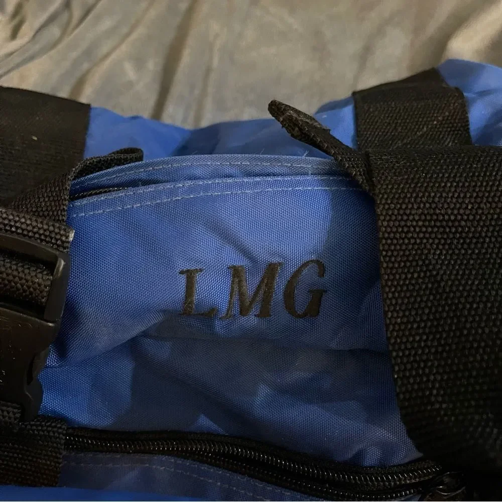 Vintage LL Bean Blue Medium Adventure Duffle Bag Nylon Water Resistant